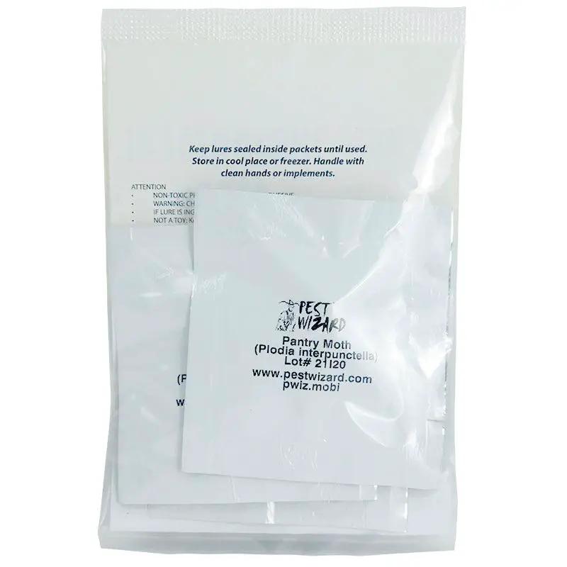 Pest Wizard Indian Meal Moth Lure 3-Pack in clear packaging with sealed lure packets on Tampa Home & Garden Store