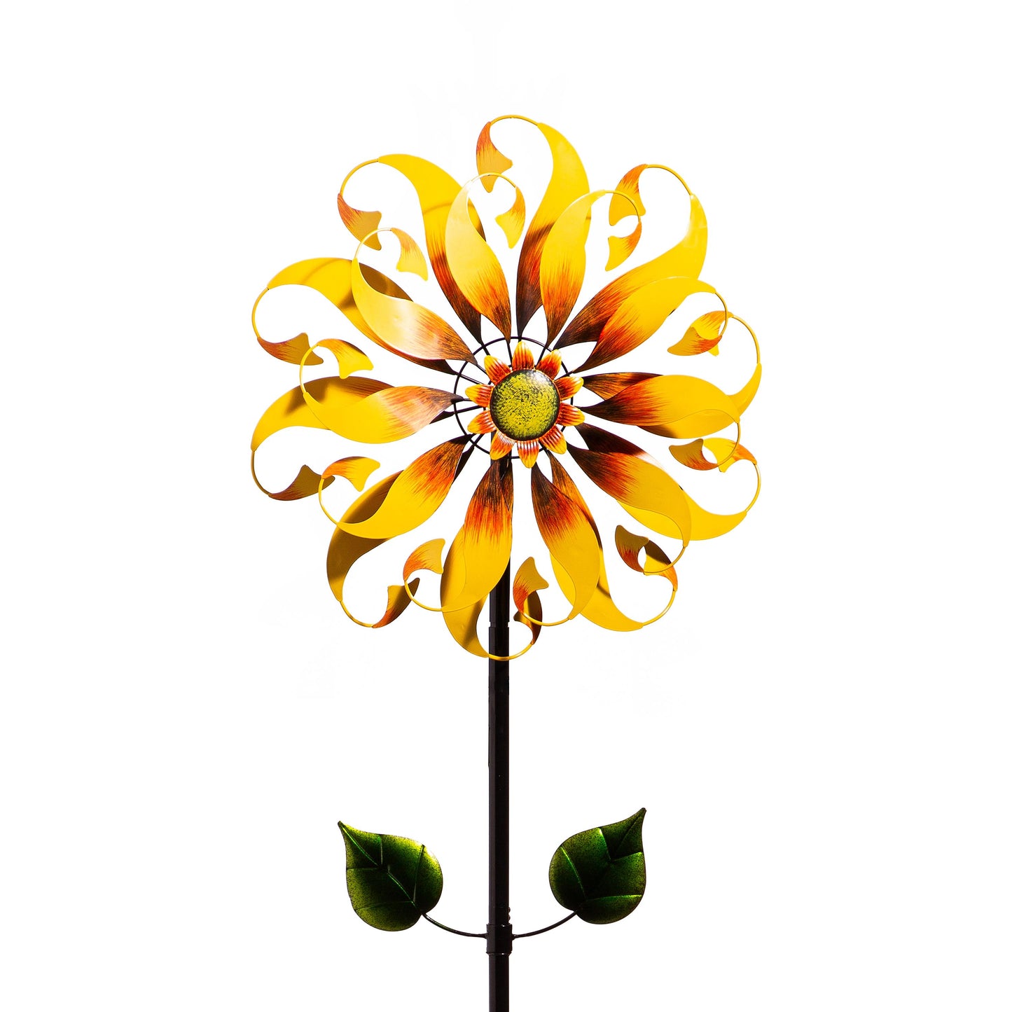 Petal & Plow Wind Spinner, Sunflower Design, 75"H - Tampa Home & Garden Store