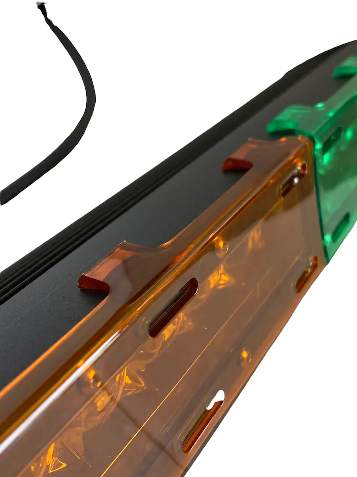 Single Row Clip-on Lightbar Lens Covers in orange and green by GGLighting on Tampa Home & Garden Store