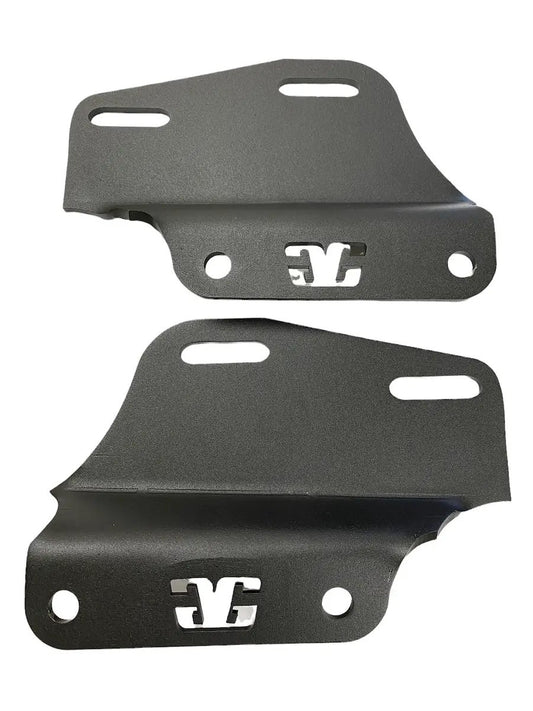 Ford Bronco fog light dual pod mounting brackets, black metal with GG logo cutouts, pair on Tampa Home & Garden Store