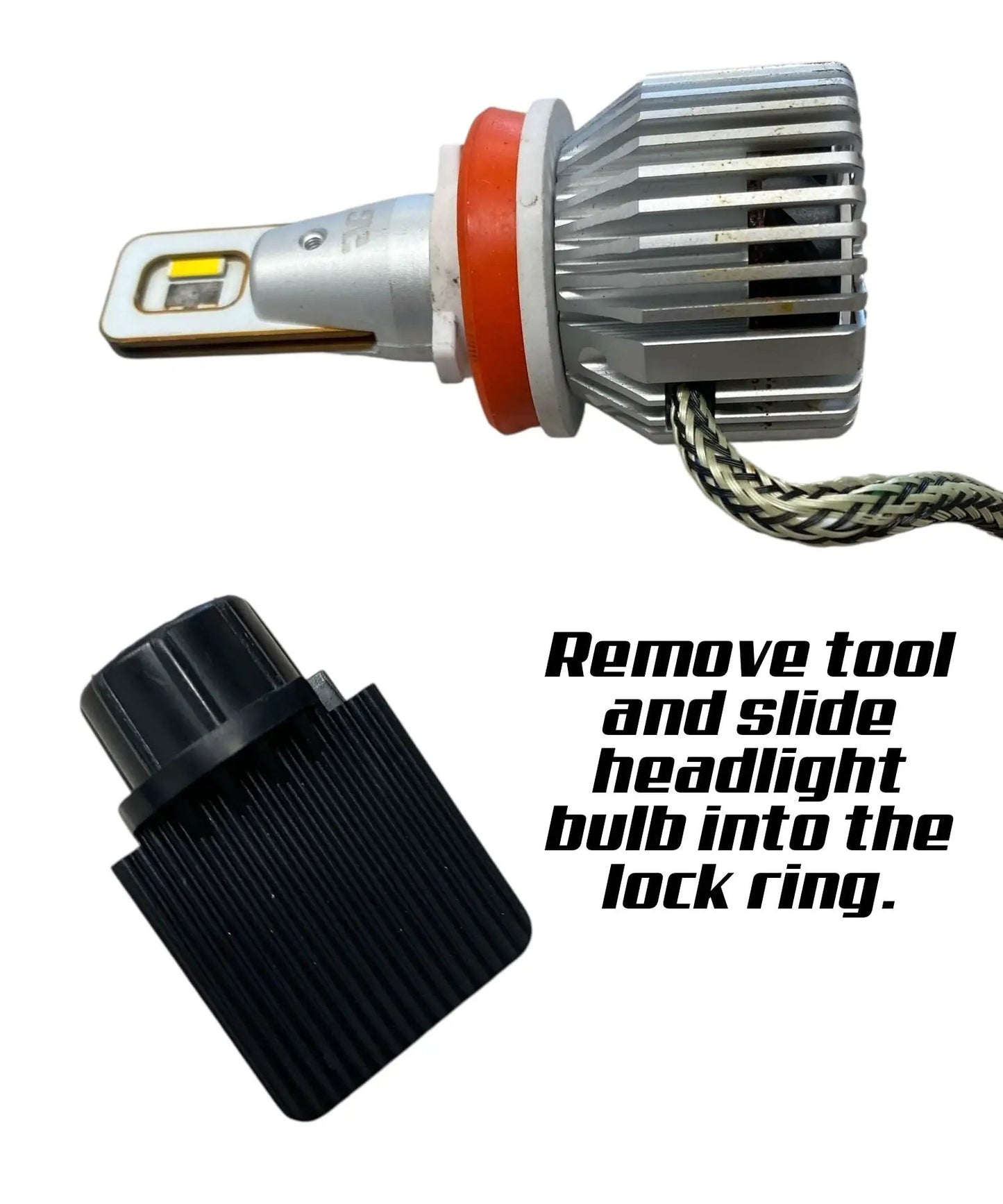 G4 RS 3 Color LED headlight bulb with metal heatsink and braided cable white yellow amber on Tampa Home & Garden Store