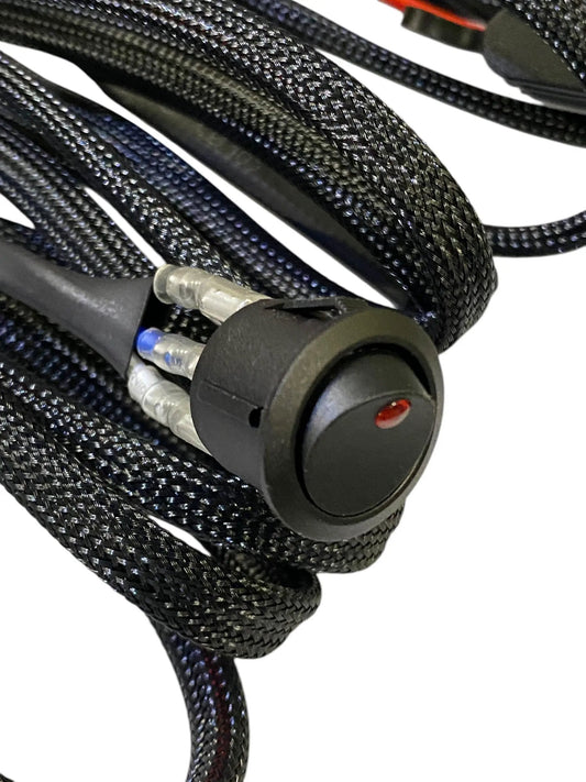Single wiring harness with relay and fuse for 12V lights, black braided sleeving GGLighting on Tampa Home & Garden Store