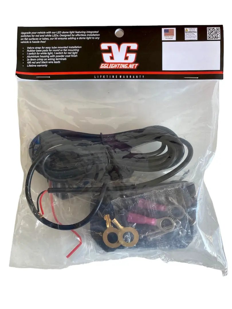Interior dome light kit by GGLighting with white and red LEDs, wiring harness on Tampa Home & Garden Store