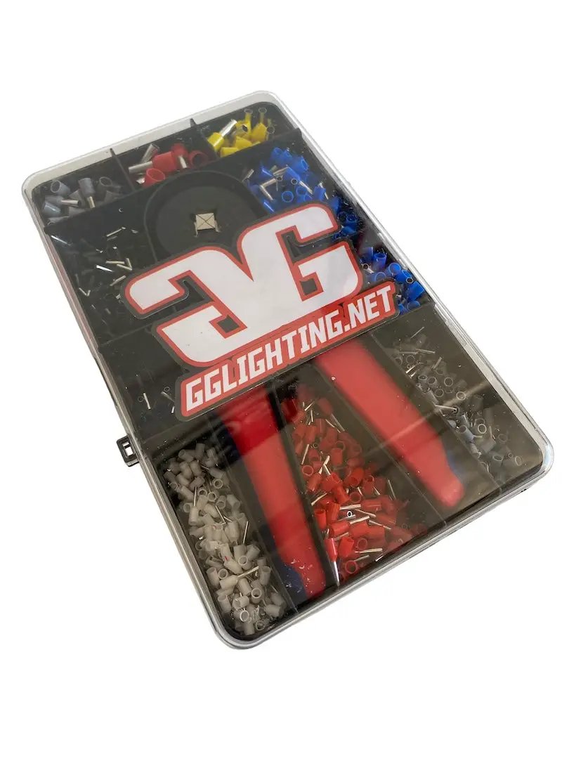 Ferrule connector tool set for switch panels in a compact GGLighting case with red handles on Tampa Home & Garden Store