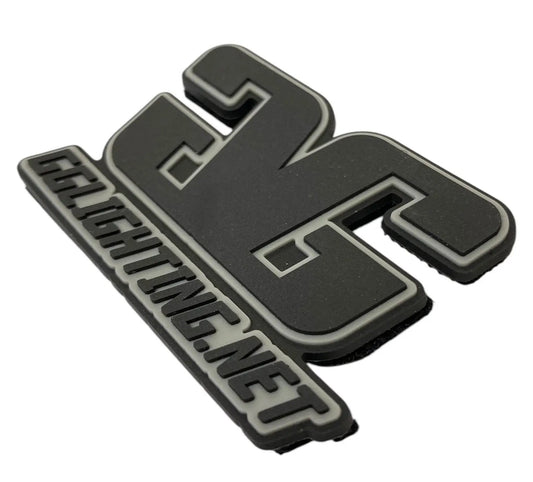 GGLighting PVC grey logo patch with Velcro back on Tampa Home & Garden Store