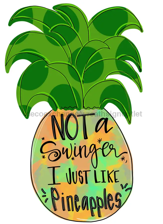 Pineapple door hanger wood sign 22in with colorful pineapple graphic by DecoExchange on Tampa Home & Garden Store