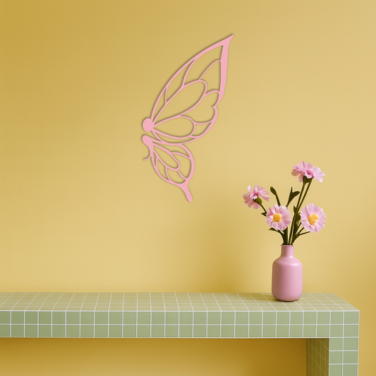 Pink Butterfly Wing Metal Wall Art – Elegant Nature-Inspired Decor - KAFGP003 - Tampa Home & Garden Store
