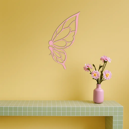 Pink Butterfly Wing Metal Wall Art – Elegant Nature-Inspired Decor - KAFGP003 - Tampa Home & Garden Store