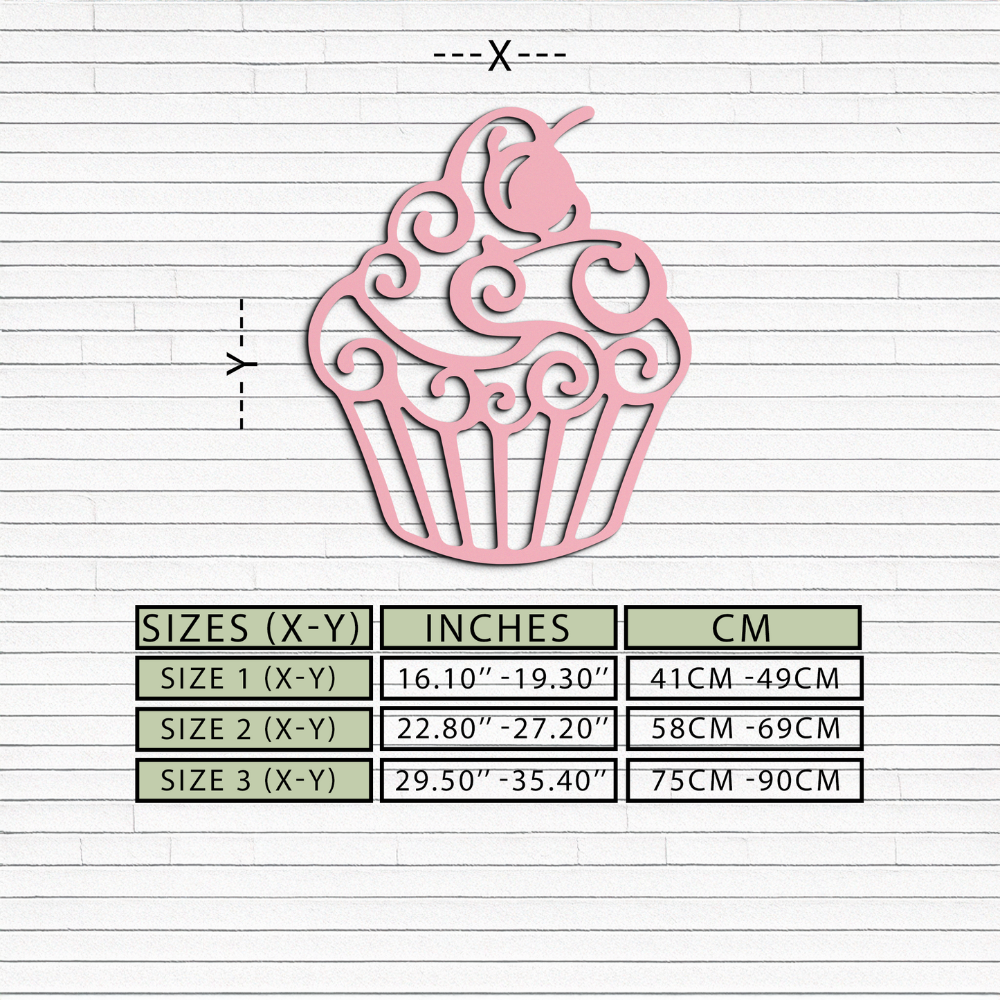 Pink Cupcake Silhouette Metal Wall Art – Sweet Dessert-Inspired Kitchen Decor - KAFGP024 - Tampa Home & Garden Store