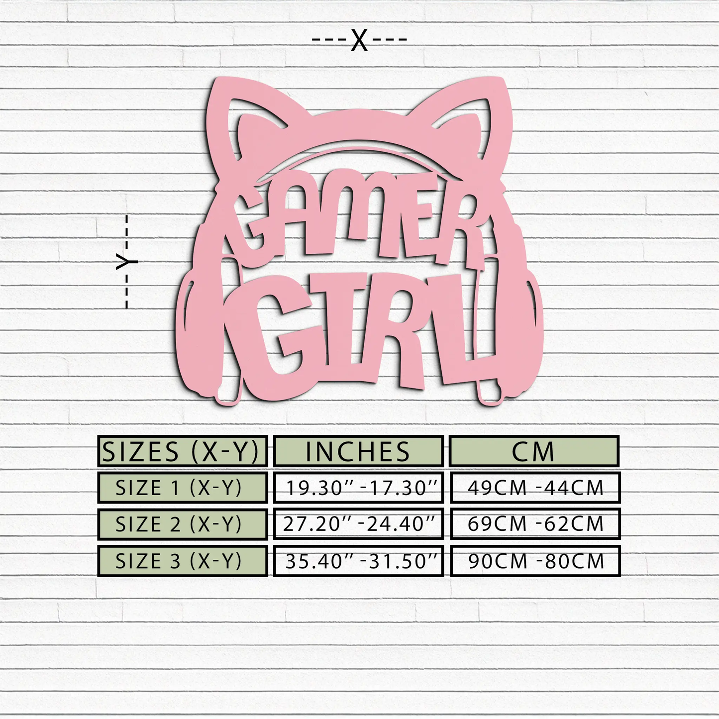 pink gamer girl metal wall art headset design by Enova Art wall sculpture on Tampa Home & Garden Store