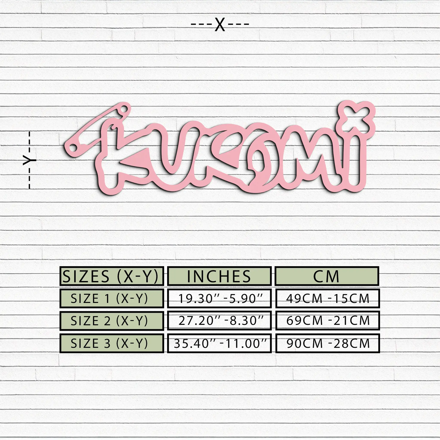 Pink Kuromi metal wall art in playful typography decor on Tampa Home & Garden Store