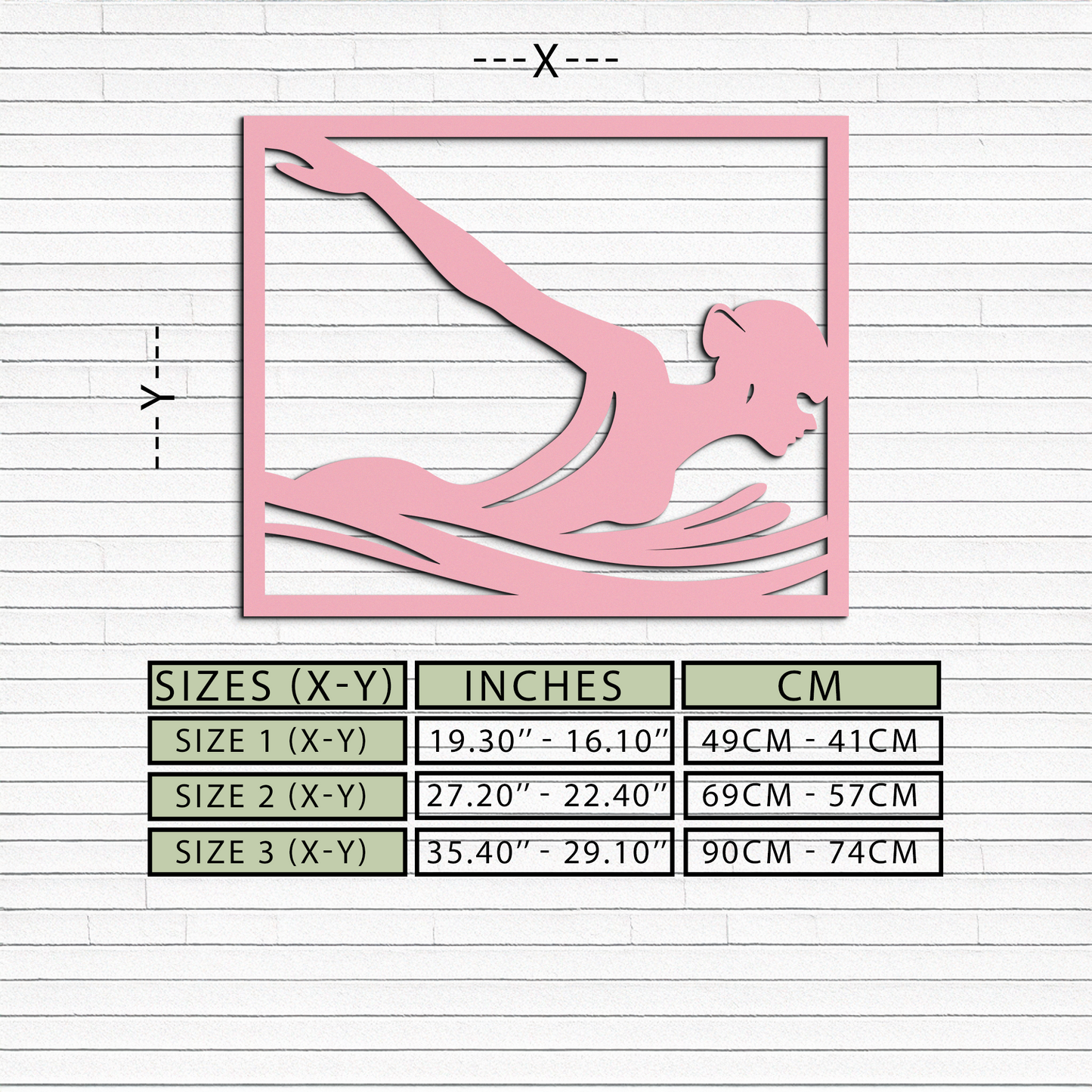 Pink Swimmer Woman Silhouette Metal Wall Art – Sporty Modern Home Decor - KAFGP187 - Tampa Home & Garden Store