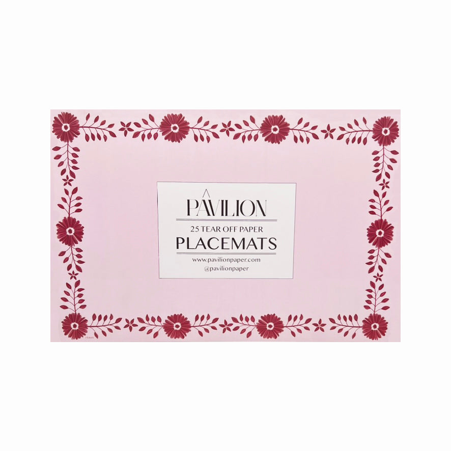 Josephine Daisy Paper Placemat Pad pink with daisy border 25 tear-off sheets Pavilion Paper on Tampa Home & Garden Store
