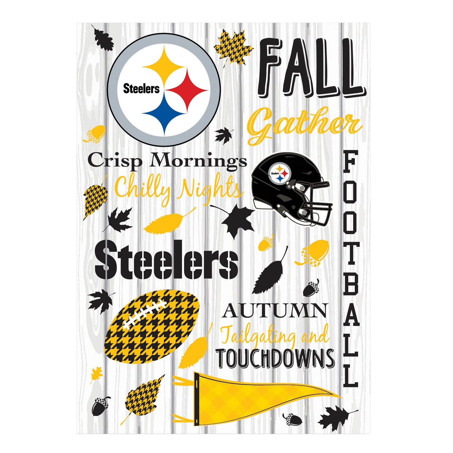 Pittsburgh Steelers, Moire Flag, House Size, Fall Seasonal - Tampa Home & Garden Store