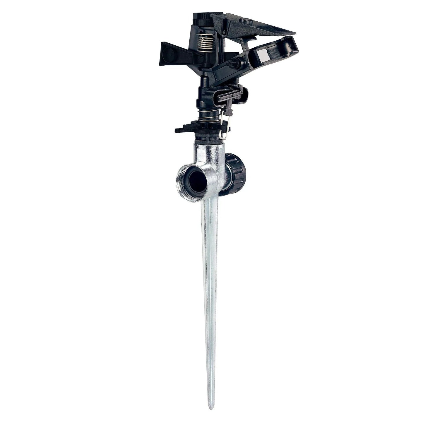 Half-In Plastic Impact Sprinkler by Orbit Irrigation on zinc spike with adjustable spray on Tampa Home & Garden Store