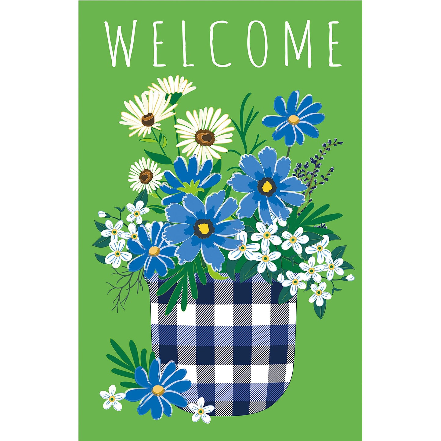 Plaid Flower Pot Garden Applique Flag - Tampa Home & Garden Store