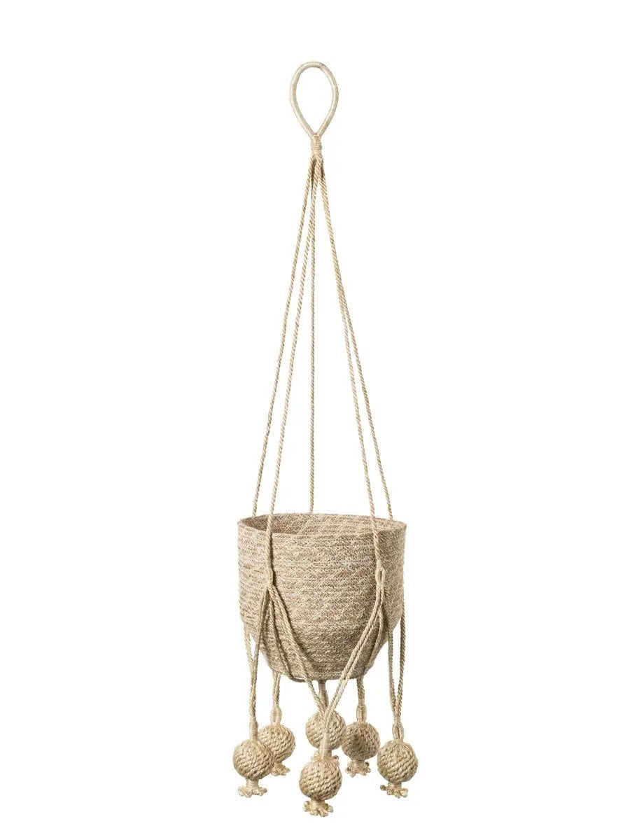 Kadam Plant Hanger by Orissa Handmade Decor, natural jute rope with decorative tassel knots on Tampa Home & Garden Store