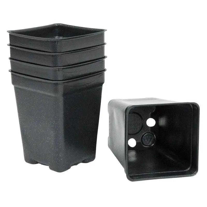 Plastic Pot Deep Vacuum 3 inch square two-piece set with matching insert black on Tampa Home & Garden Store