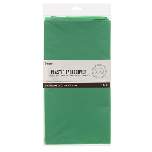 Plastic Table Cover - Rectangle - Emerald Green - 54 x 108 inches - Tampa Home & Garden Store