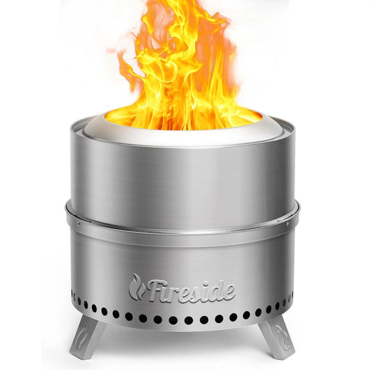 Pluto R19-SS Smokeless Outdoor Fire Pit - Stainless Steel - Tampa Home & Garden Store