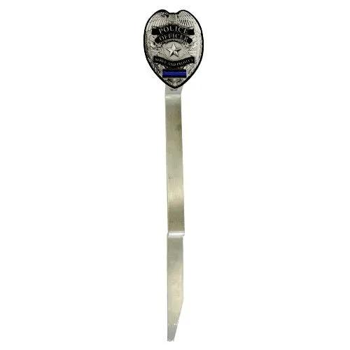 Police Grave Marker stake with metal badge topper on Tampa Home & Garden Store