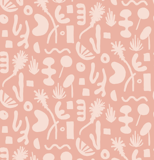 Pool Side Wallpaper Pink Abstract Palm Springs pattern for walls on Tampa Home & Garden Store