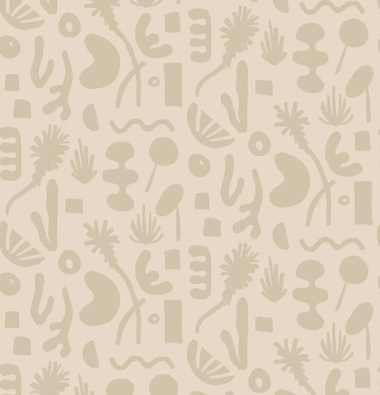 Pool Side Wallpaper Tan Removable Peel and Stick tan abstract shapes pattern on Tampa Home & Garden Store