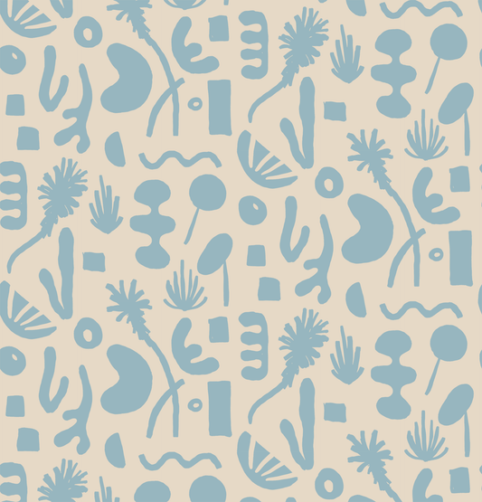 Pool Side Wallpaper, tan and blue - Tampa Home & Garden Store