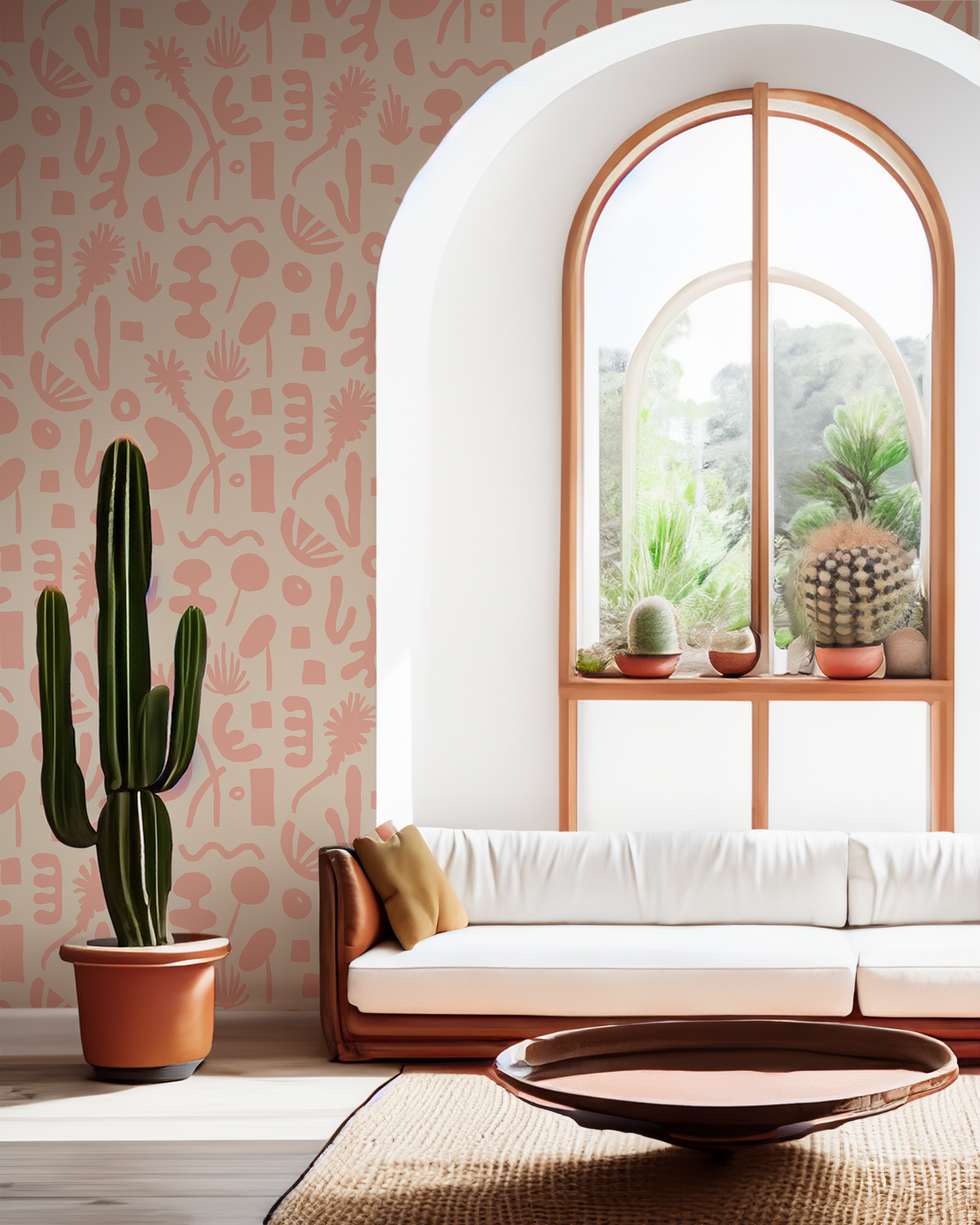 Pool Side Wallpaper, tan and blush - Tampa Home & Garden Store