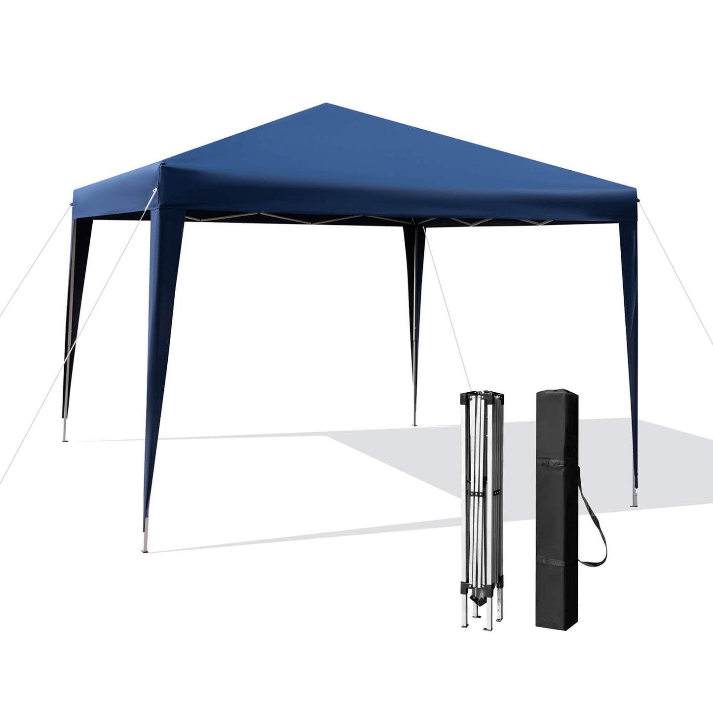 Toldo exterior desplegable de 10 x 10 pies para playa y camping - Blanco