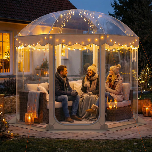 GemGear Pop Up Bubble Tent 10x10 ft weatherproof pod with 540° panoramic clear PVC on Tampa Home & Garden Store