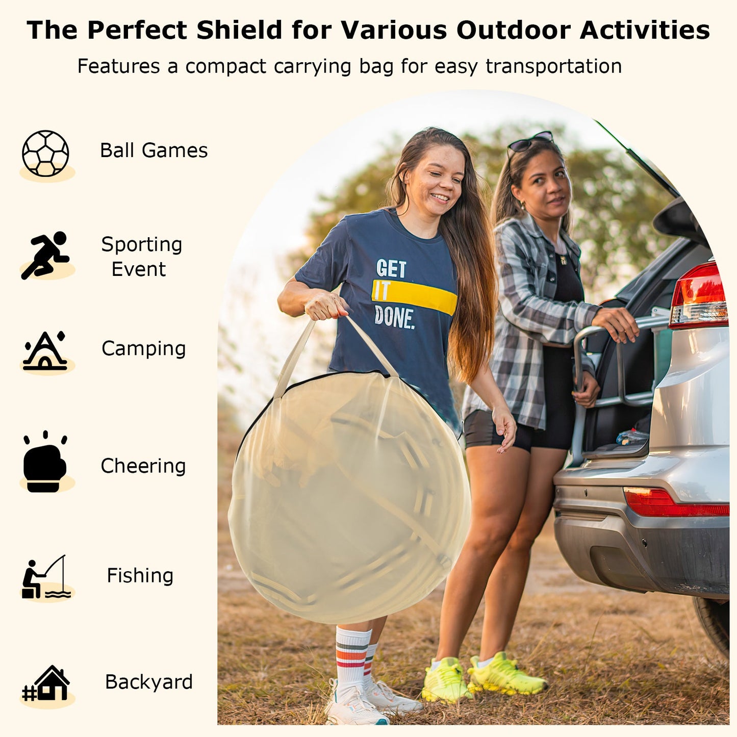 GemGear instant pop up sports tent with carrying bag and floor mat in tan for 1-2/5-6 people on Tampa Home & Garden Store
