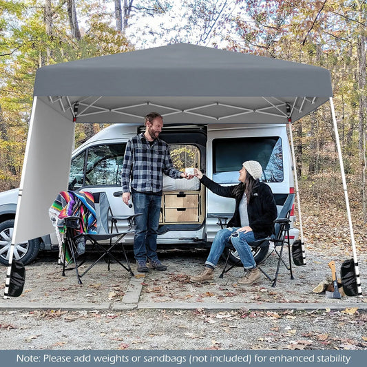 8x8 Popup Canopy Tent With Sidewall and Backpack