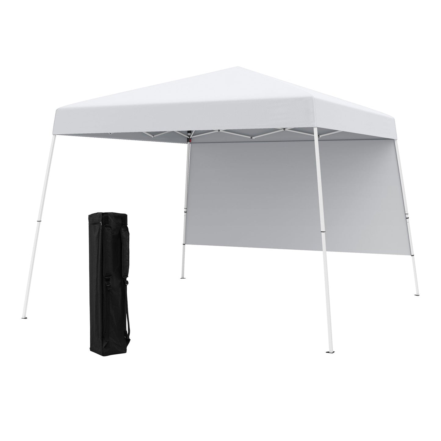 8 X 8 Feet Pop up Canopy Tent with 1 Sidewall and Portable Backpack-Gray