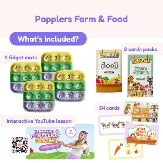 Popplers 1 + 2 Bundle educational toys by Fidget Games with 4 fidget mats and 2 card packs on Tampa Home & Garden Store