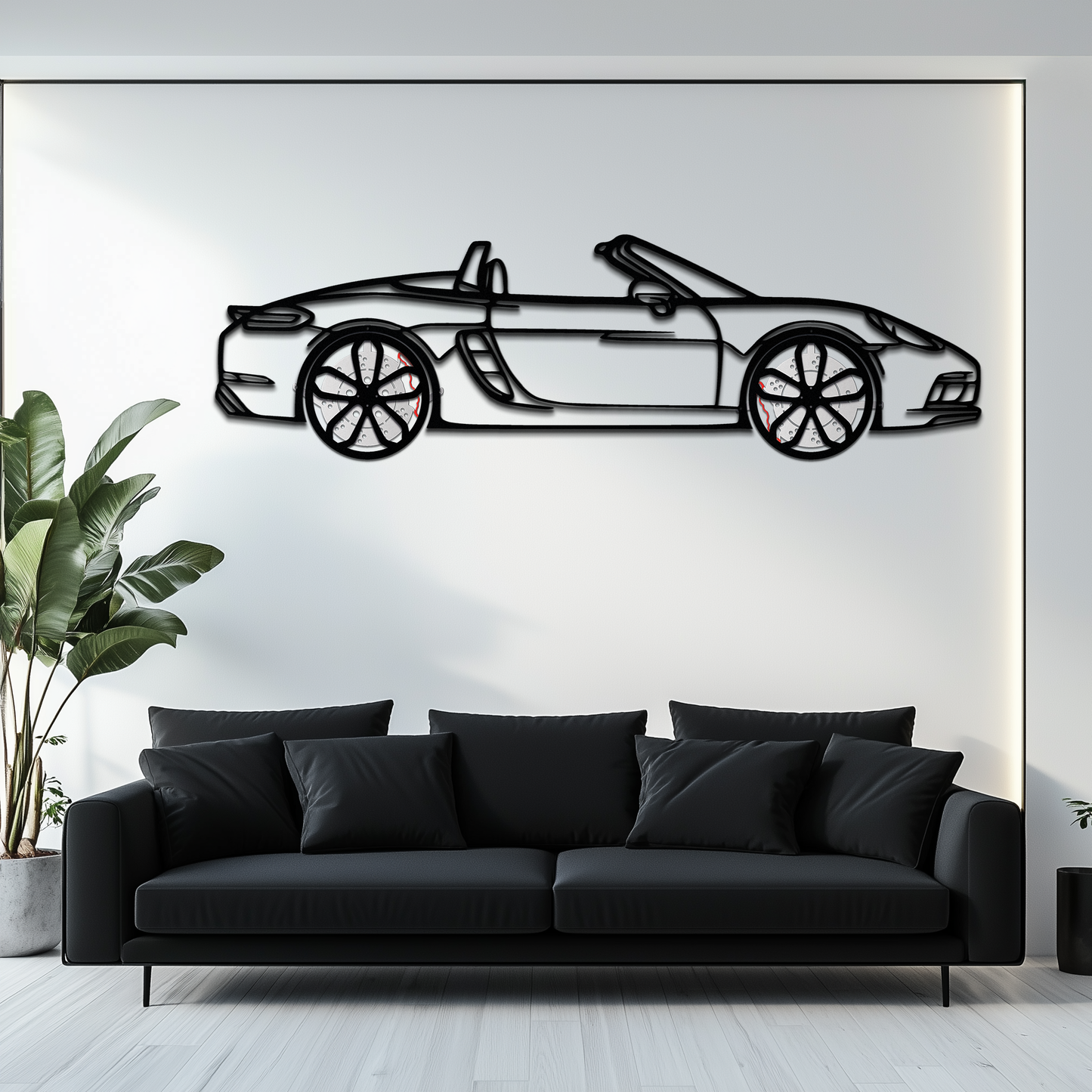 Porsche 718 Boxster GTS Metal Wall Art – Rotating Wheels – Luxury Car Silhouette Decor,KAFMEKA053 - Tampa Home & Garden Store