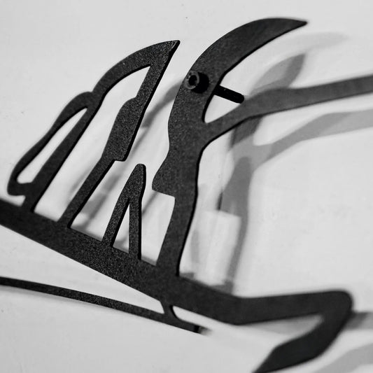 Porsche 911 GT Wall Art metal steel silhouette with wheel cutouts on Tampa Home & Garden Store