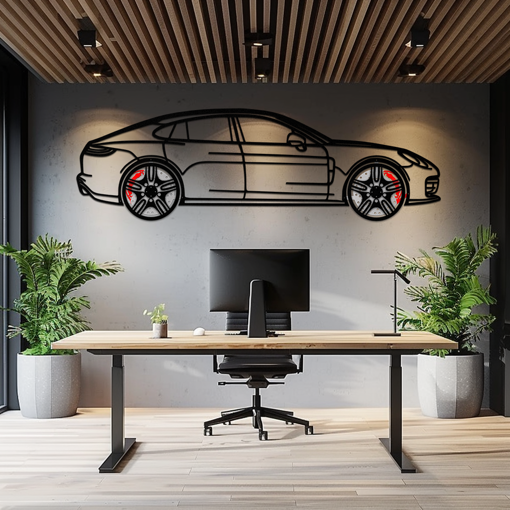 Porsche Panamera GTS 2023 Metal Wall Art – Luxury Sport Sedan Silhouette with Rotating Wheels-KAFMEKA066 - Tampa Home & Garden Store