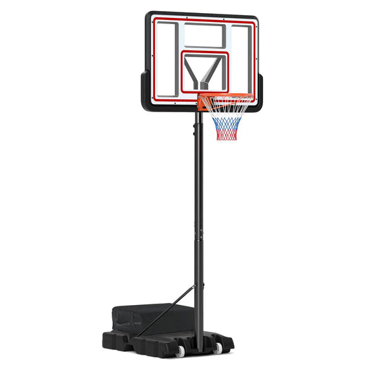 DirectDeals portable basketball hoop with adjustable goal, black pole and orange rim on Tampa Home & Garden Store