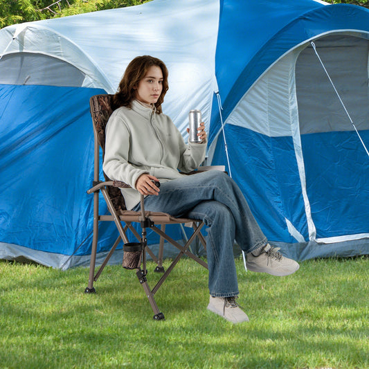 GemGear Portable Camping Chair with 400 lb metal frame, anti-slip feet, camo cup holder on Tampa Home & Garden Store