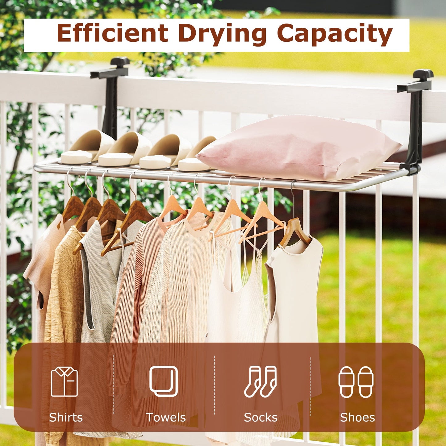 Portable aluminum drying rack with adjustable brackets on Tampa Home & Garden Store