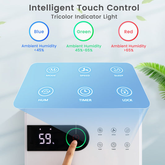 32 Pints Dehumidifier with Sleep Mode and 24H Timer for Home Basement-White - Tampa Home & Garden Store
