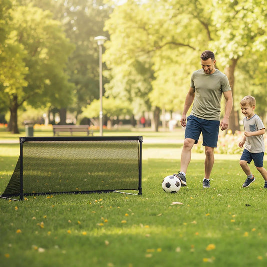 Portable Pop Up Toddler Soccer Net with metal frame and black mesh DirectDeals on Tampa Home & Garden Store