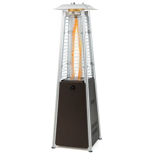 Calentador de patio portátil de mesa de acero de 10000 BTU con tubo de vidrio