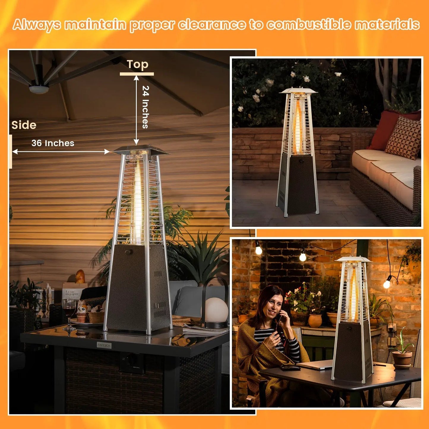 DirectDeals 10000 BTU portable steel tabletop patio heater with black body on Tampa Home & Garden Store