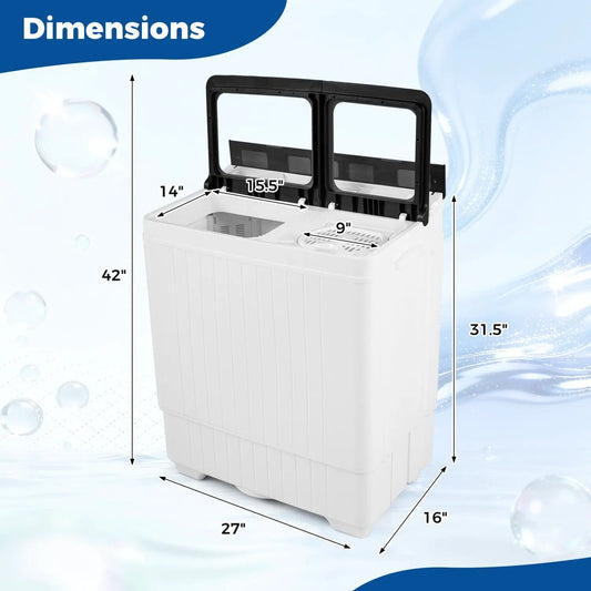 Portable Twin-Tub Washer DirectDeals 18 Lb wash / 8 Lb spin, white compact unit on Tampa Home & Garden Store