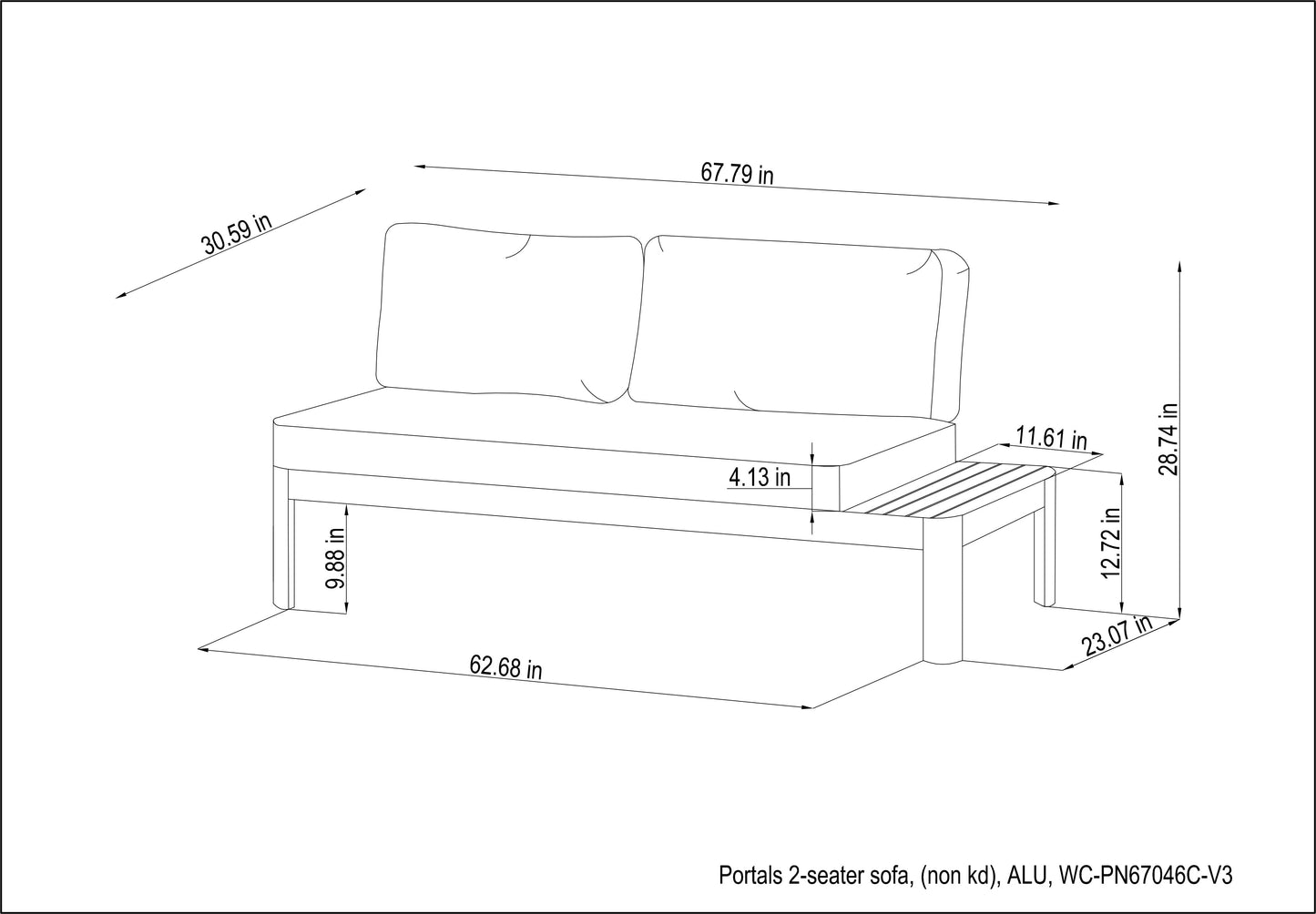 Portals Light 2-seat outdoor sofa aluminum frame with light cushions by LifestyleGarden US on Tampa Home & Garden Store