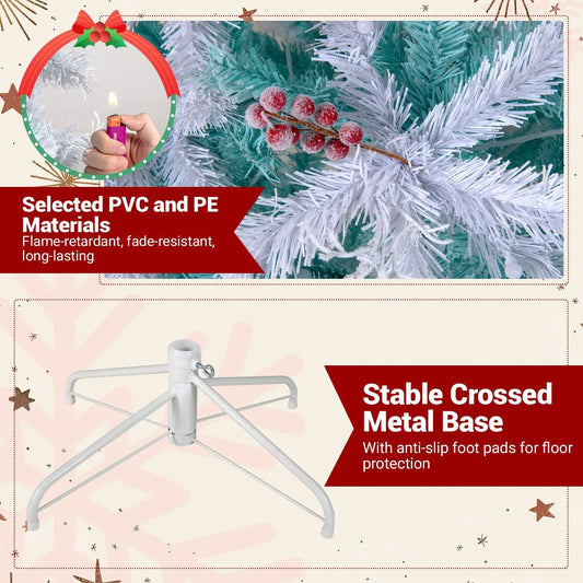 Pre-Lit Christmas Tree with Snow Flocked Tips DirectDeals tree with frosted branches on Tampa Home & Garden Store