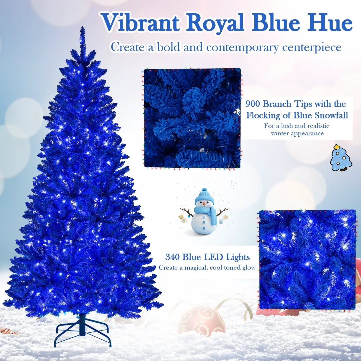 7 ft pre-lit blue LED Christmas tree with 340 lights on Tampa Home & Garden Store