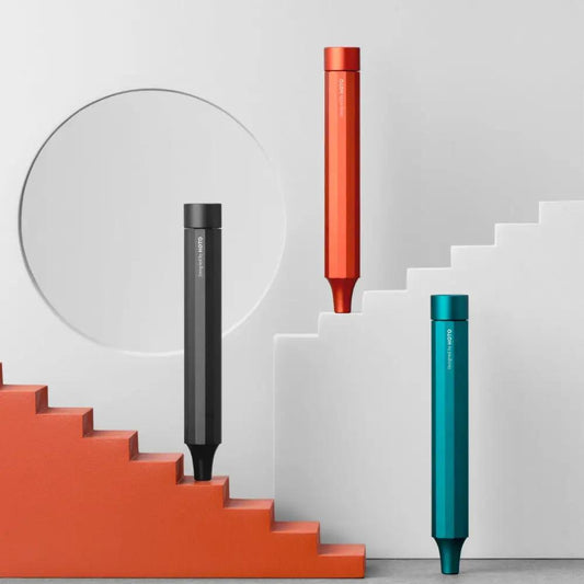 HOTO Precision Screwdriver Pen with 24 S2 bits; three color pens in red, black and teal on Tampa Home & Garden Store